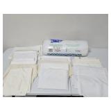 Mixed Lot of White/Ivory Fabric Pieces & Batting