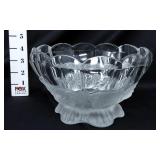 Crystal Frosted Rose Footed Fruit Bowl