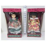 (2) Porcelain Little Lady Dolls NIB