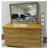 Heywood Wakefield 8 Drawer Dresser w/Mirror