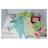 Aprons, Tablecloth & Crocheted Potholders