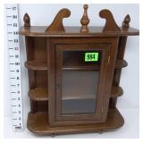 Wooden 3 Shelf Wall Cabinet w/Glass Door &