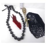 Hawaiian Nut Necklace, Snood, Hairpiece & Wand