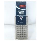 (50) CCI Stinger 22LR Copper Plated Hollow Point