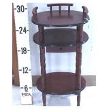 3 Tier Wooden Telephone Table - Drawer Knob Needs