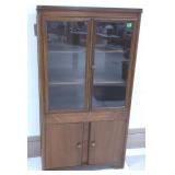 Vintage Wooden Hutch w/Glass Doors - Scuffs &