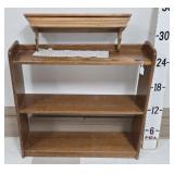 Small 3-Shelf Bookcase & Wall Shelf w/Drawer