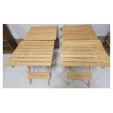 (4) Solid Wood Folding Tables