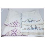 (2) Embroidered Pillowcase Pairs