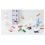 (8) Hand Blown Glass Bird Figurines & (1) Bunny