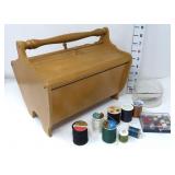 Wooden Sewing Music Box w/Contents