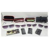 (4) Bifocal Reading Sunglasses w/Cases & Carbon