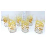 (6) Libbey Golden Wheat Glass Tumblers