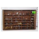 Display Shelf w/ Acrylic Front and Metal Figurines