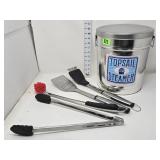 Grill Tools & Topsail Steamer Tin