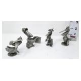 (4) Hudson Pewter Pelicans
