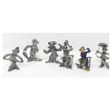 (6) Small Clown Figurines