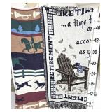 Hunting Scene & Retirement Throw Blankets