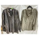 (2) Menï¿½s Casual ï¿½Hippieï¿½ Long Sleeve Shirts 3X &