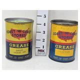 (2) Coast to Coast One Pound Grease Cans