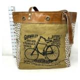 Bicycle Print Weekender Canvas Myra Tote Bag
