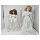 (2) Porcelain Bride Dolls