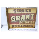 Grant Batteries - Double Sided Flange Sign - NOS
