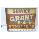 Grant Batteries - Double Sided Flange Sign - NOS