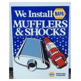 NAPA - "We Install Mufflers & Shocks" Sign - NOS