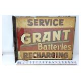 Grant Batteries - Double Sided Flange Sign - NOS