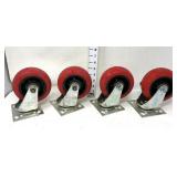 (4)Faultless Swivel Plate Casters Wheels -5"  x 1"