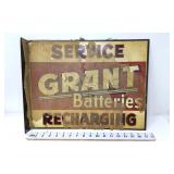 Grant Batteries - Double Sided Flange Sign - NOS