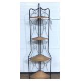 Corner Folding Rack w/4 Shelves & Lamp