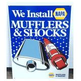 NAPA - "We Install Mufflers & Shocks" Sign - NOS