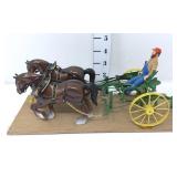 John Deere Horse Drawn Plow, Farmer & Horses -