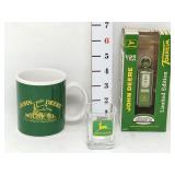 John Deere 1/25 Gas Pump, Mug, & Shot Glass