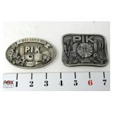2983 & 1986 PIK Farming Belt Buckles