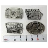 (4) Iowa Farming Belt Buckles