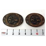 (2) Iowa Department of Agriculture Belt Buckles
