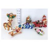 (8) Vintage Glass Blown Christmas Ornaments