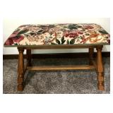 Floral Upholstered Bench
