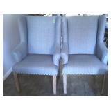 (2) Gray Upholstered Dining Chairs