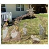 Large Light Up Wire Lawn Nativity Scene - Lights