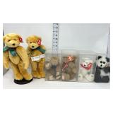 (6) Ty - Attic Treasures Collectibles w/Stands &