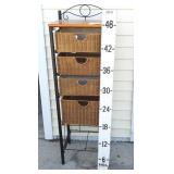 Wicker Folding Basket Shelf - Missing One Basket