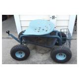 Rolling Garden Work Stool w/Swivel Seat