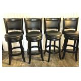 (4) Black Swivel Bar Stools