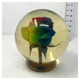 Forever Rose Water Globe - Rainbow Rose