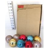 (9) Vintage Mercury Glass Christmas Ornaments -