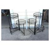 (2) 3-Tier Metal Plant Stands